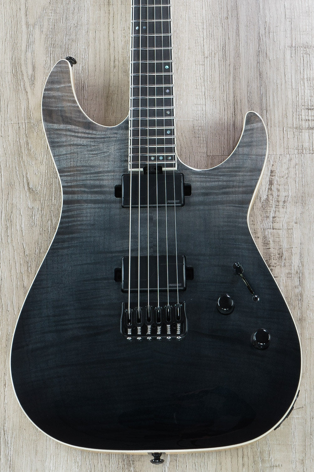 Schecter C-1 SLS Elite Electric Guitar, Ebony Fingerboard - Black Fade Burst