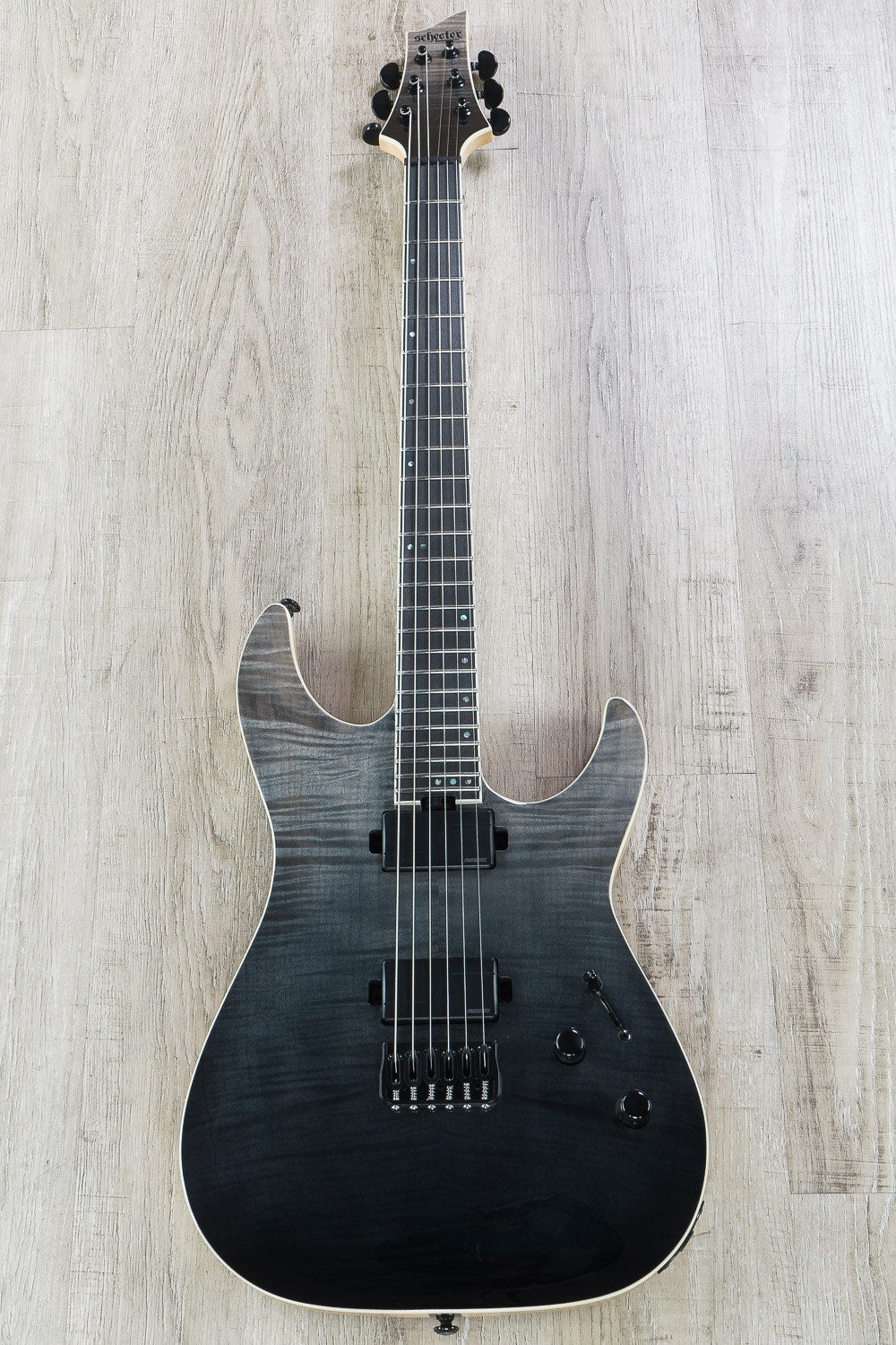 Schecter C-1 SLS Elite Electric Guitar, Ebony Fingerboard - Black Fade Burst