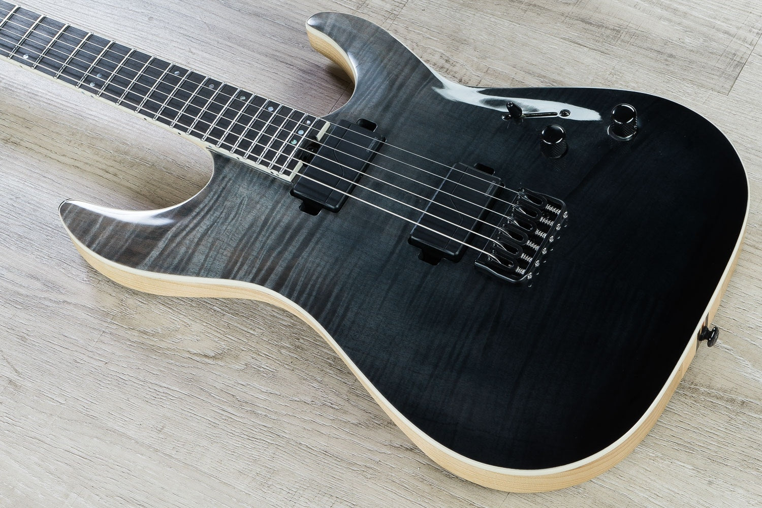 Schecter C-1 SLS Elite Electric Guitar, Ebony Fingerboard - Black Fade Burst