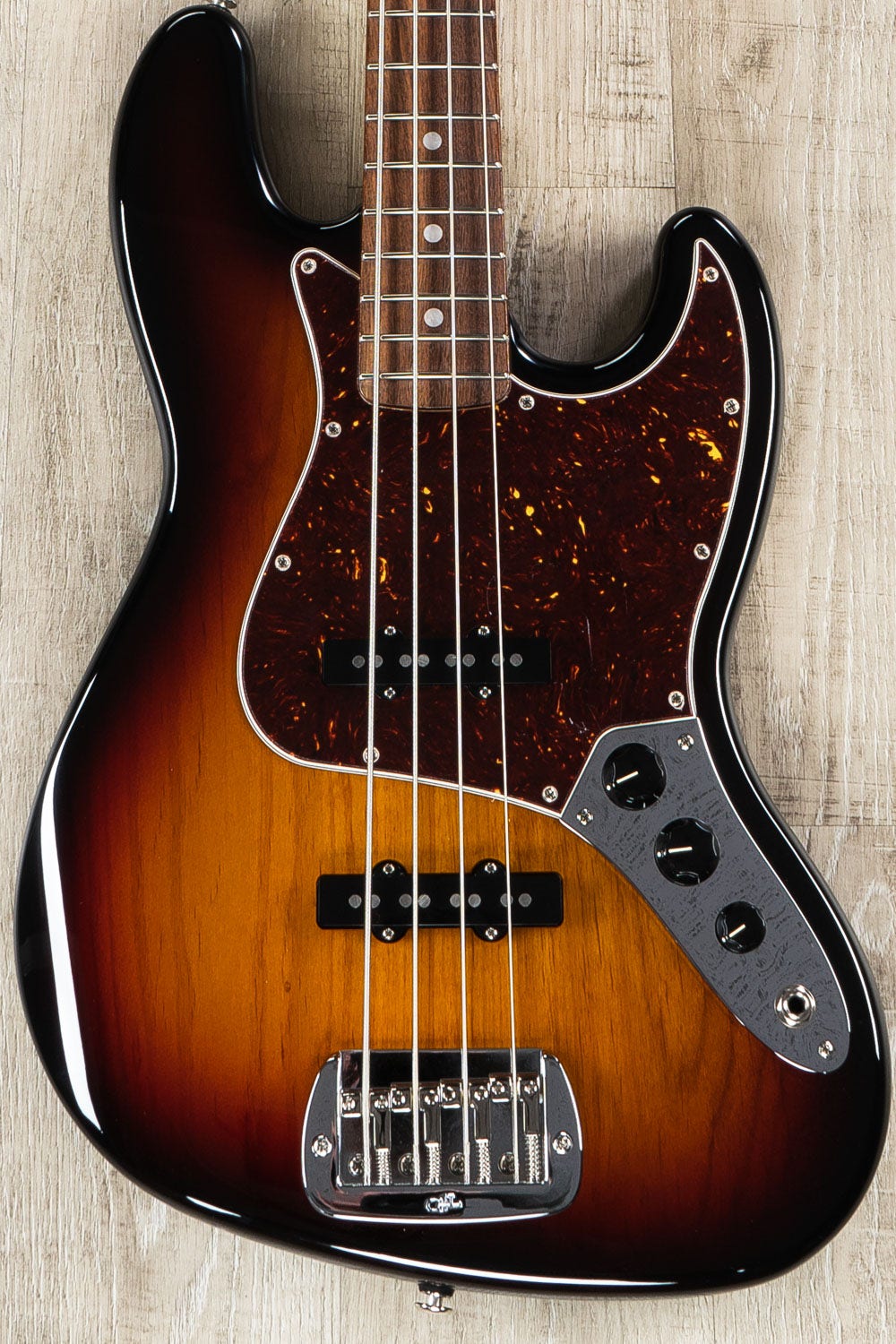 G&L Guitars Fullerton Deluxe JB Bass Guitar, Caribbean Rosewood Fingerboard, 3-Tone Sunburst