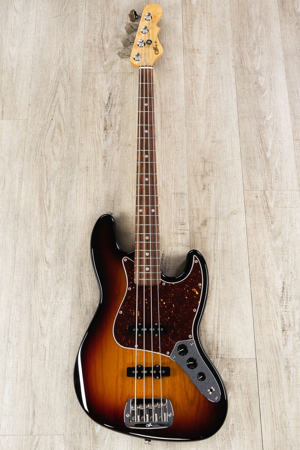 G&L Guitars Fullerton Deluxe JB Bass Guitar, Caribbean Rosewood Fingerboard, 3-Tone Sunburst