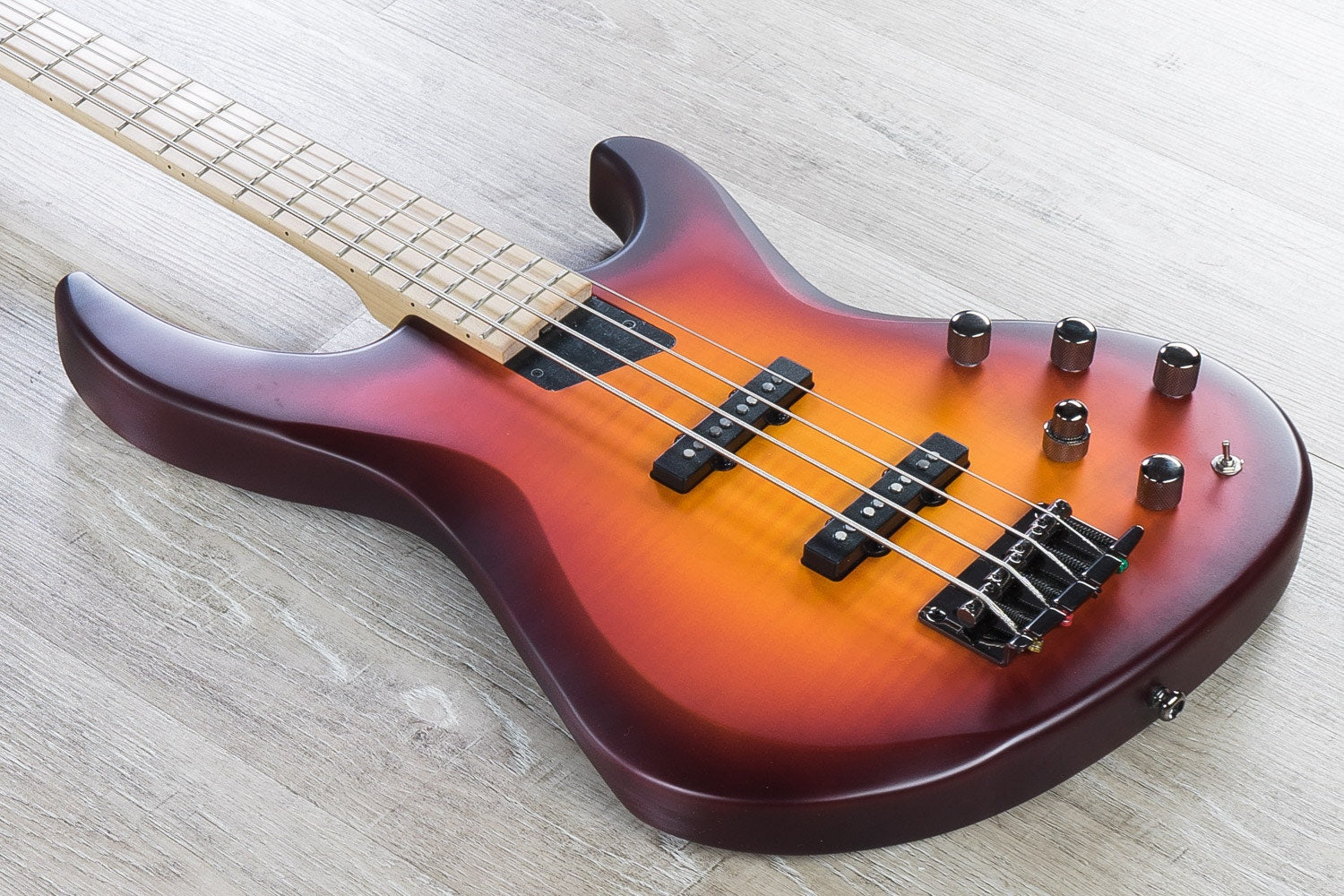 MTD Kingston Saratoga Deluxe Bass Guitar, 4-String, Maple Fingerboard, Deep Cherry Burst