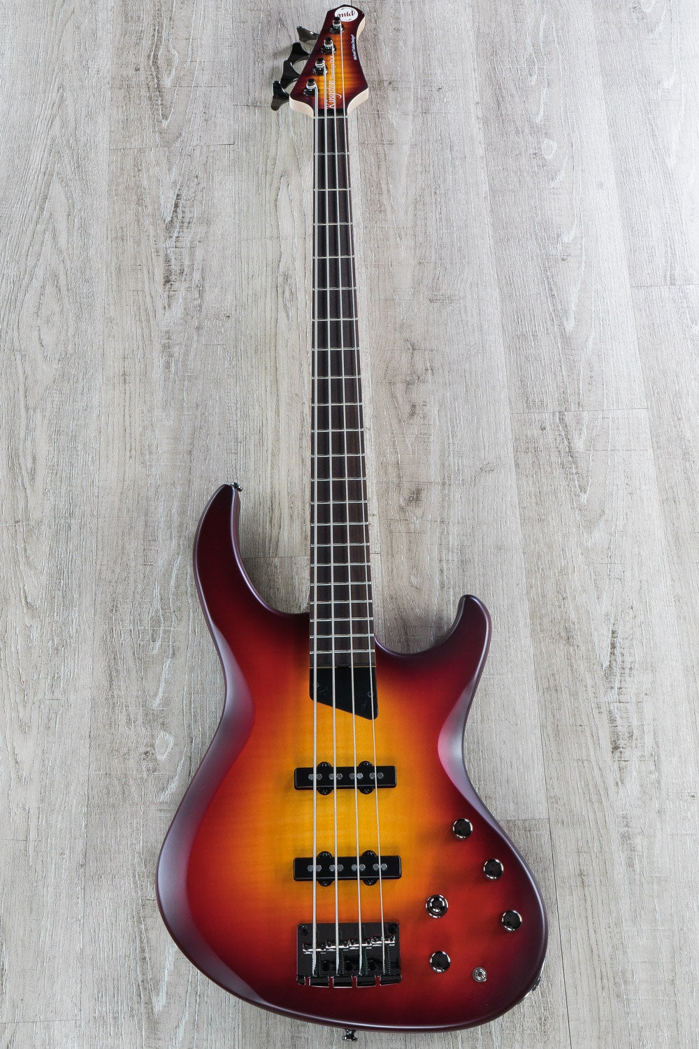 MTD Kingston Saratoga Deluxe Bass Guitar, 4-String, Rosewood Fingerboard, Deep Cherry Burst