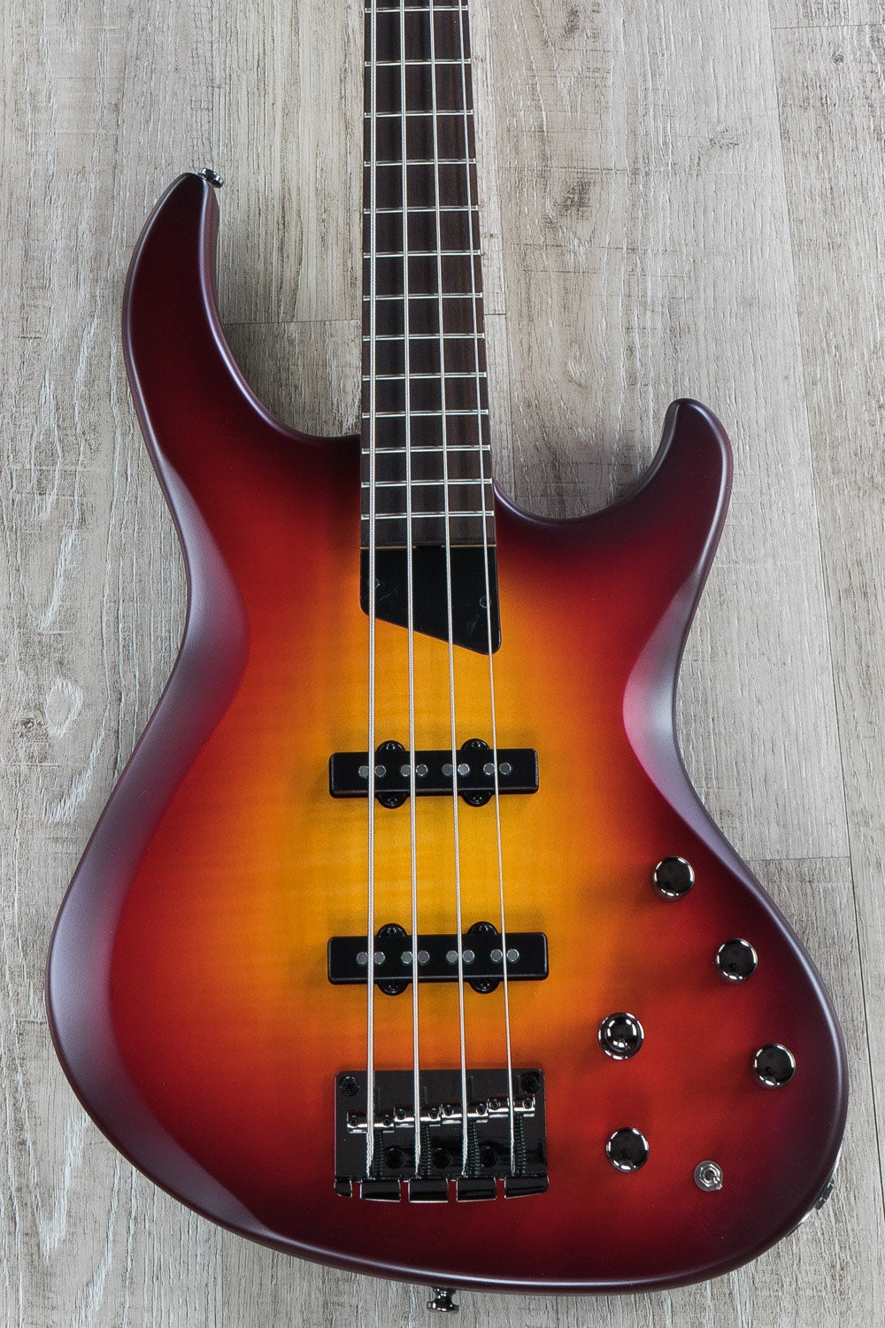 MTD Kingston Saratoga Deluxe Bass Guitar, 4-String, Rosewood Fingerboard, Deep Cherry Burst
