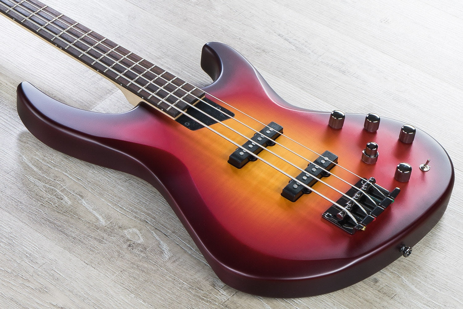 MTD Kingston Saratoga Deluxe Bass Guitar, 4-String, Rosewood Fingerboard, Deep Cherry Burst