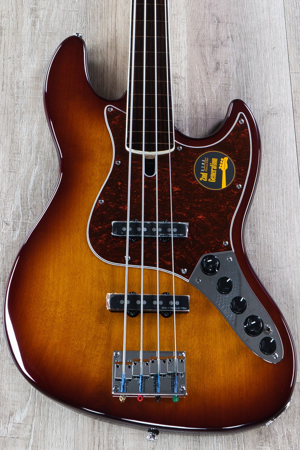 Sire Marcus Miller V7 2nd Gen Bass Guitar, Fretless, 4-String, TS, Tobacco Sunburst w/ Bag