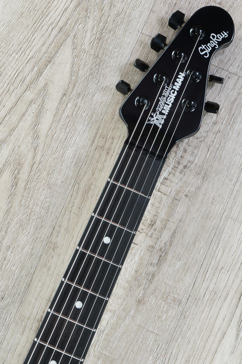 Ernie Ball Music Man StingRay HH Electric Guitar, Ebony Fingerboard, Hard Case - Stealth Black