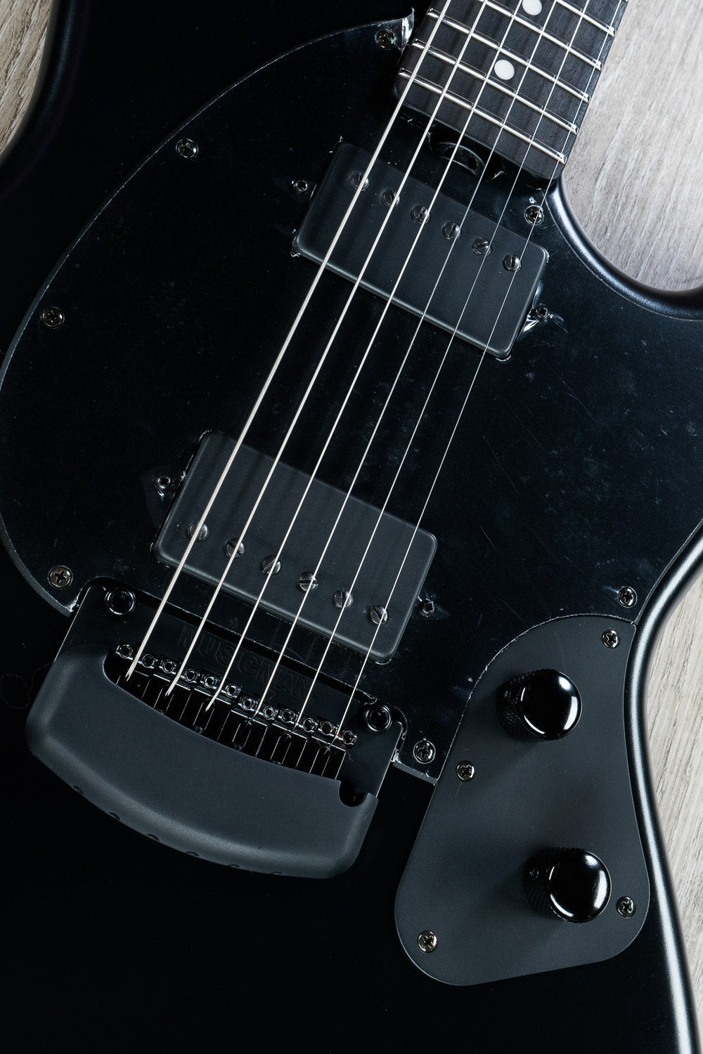 Ernie Ball Music Man StingRay HH Electric Guitar, Ebony Fingerboard, Hard Case - Stealth Black