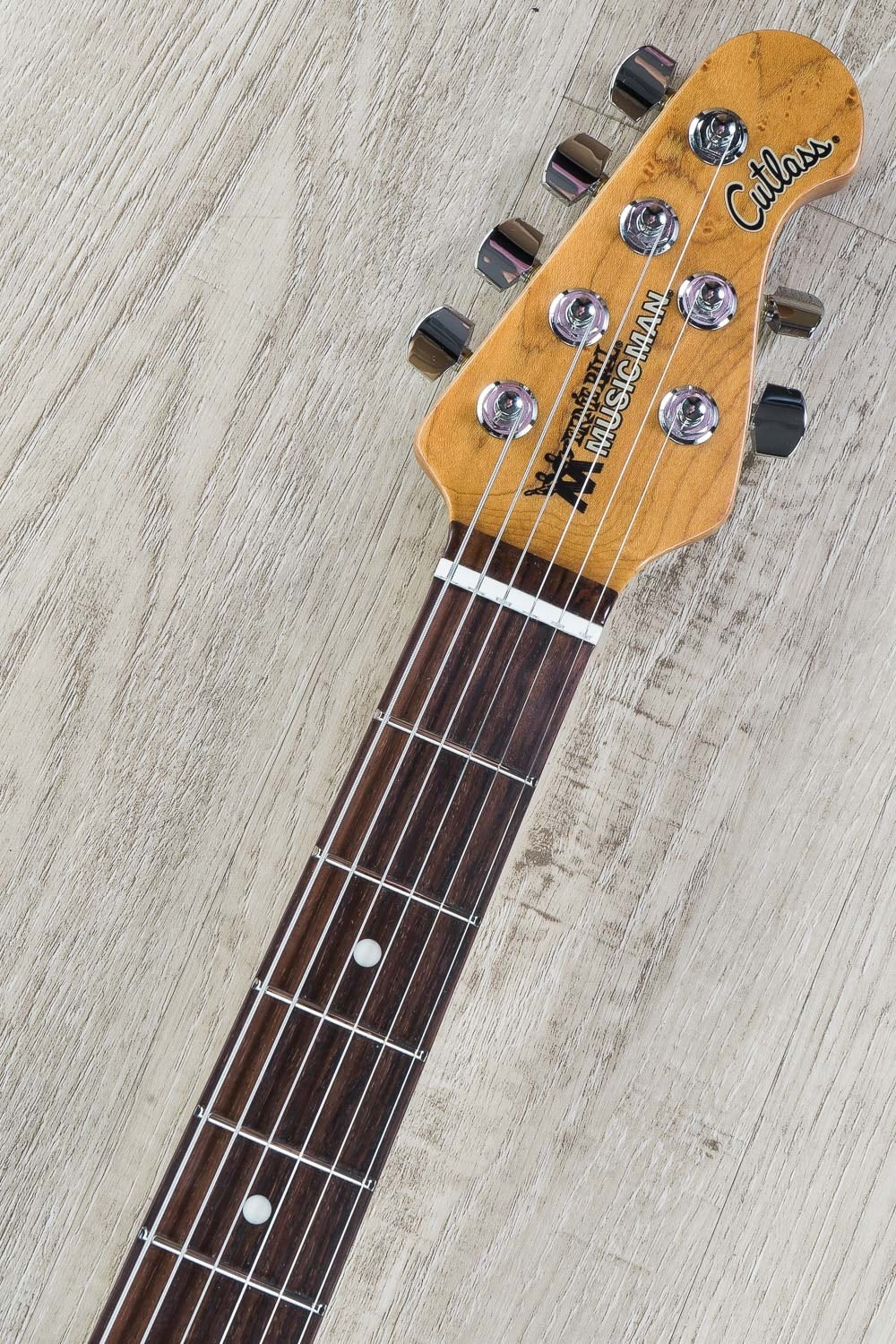 Ernie Ball Music Man Cutlass SSS Electric Guitar, Roasted Maple Neck, Hard Case - Charcoal Frost