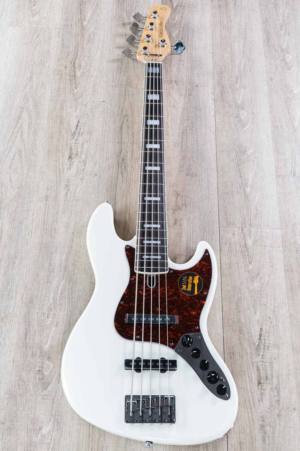 Sire Marcus Miller V7 2nd Gen Bass Guitar, Alder, 5-String, AWH White w/ Gig Bag