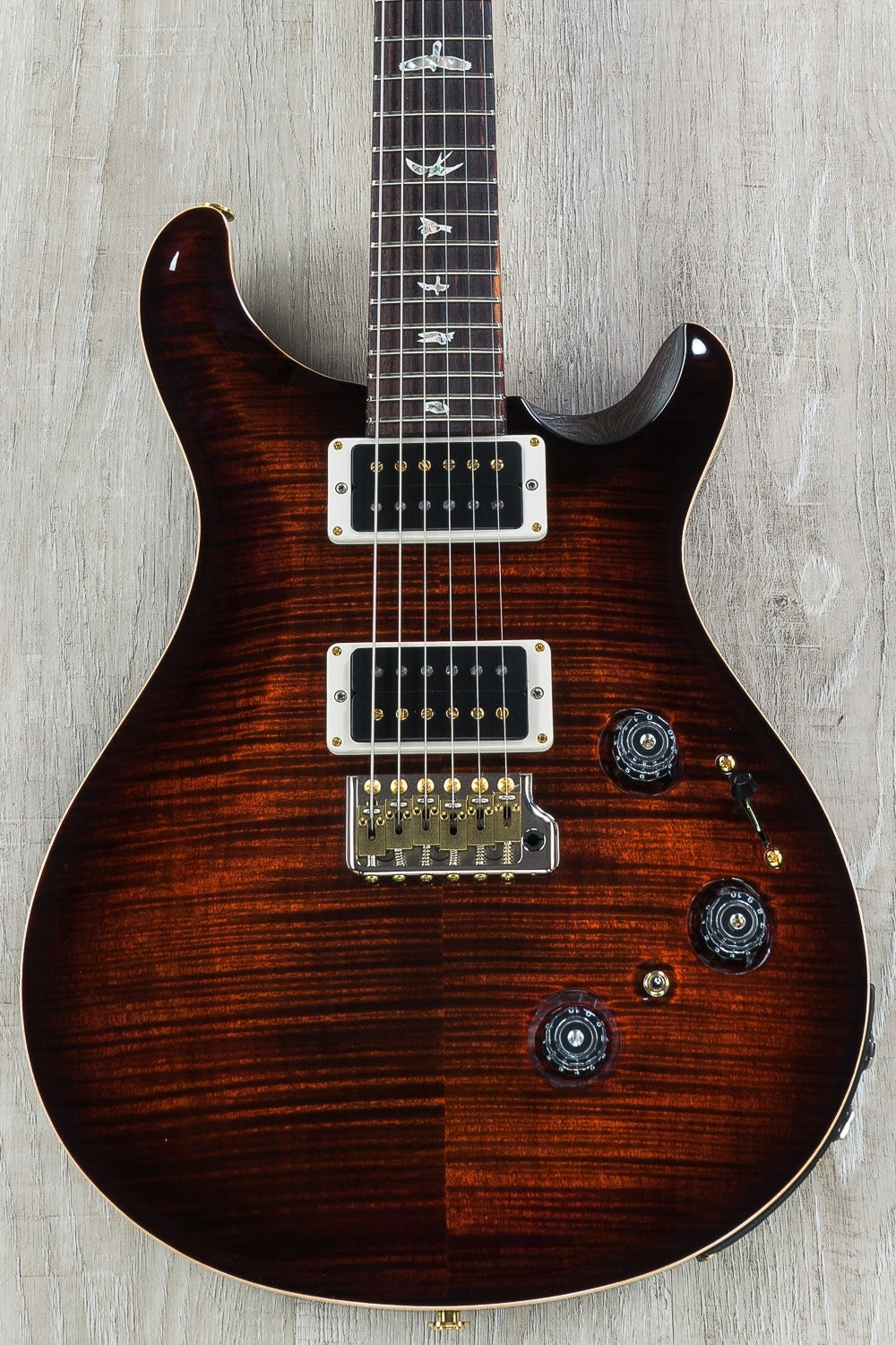 PRS Paul Reed Smith Custom 24 Piezo Electric Guitar, 10-Top, Pattern Thin, Hard Case - Fire Red Burst (B-Stock)