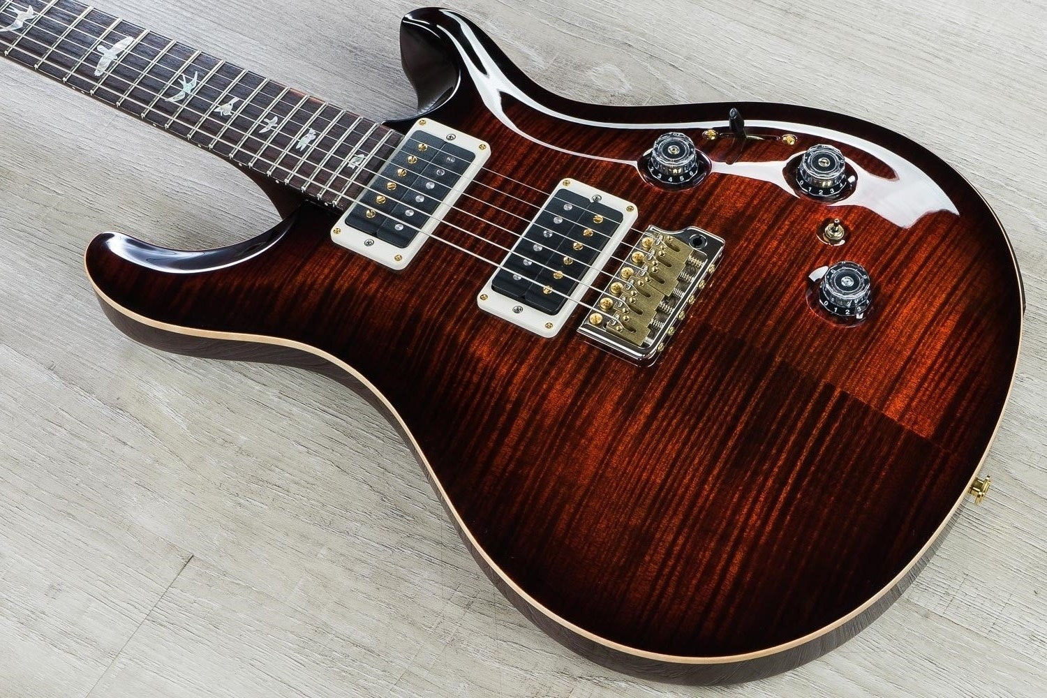 PRS Paul Reed Smith Custom 24 Piezo Electric Guitar, 10-Top, Pattern Thin, Hard Case - Fire Red Burst (B-Stock)