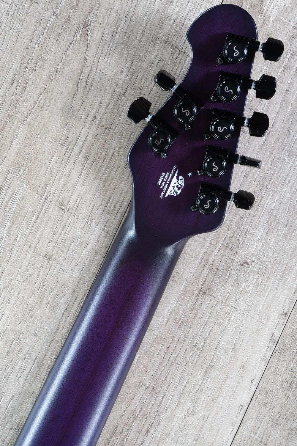 Ernie Ball Music Man Monarchy Series Majesty 7 - 7-String Electric Guitar, Ebony Fretboard, Hard Case - Majestic Purple