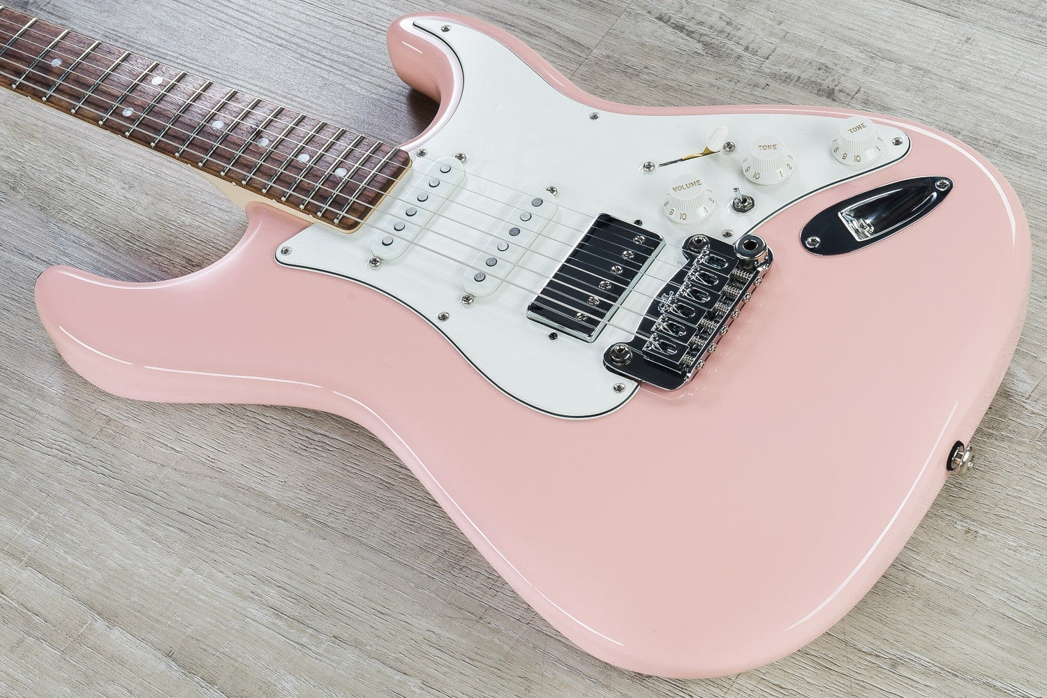 G&L USA Legacy HSS Electric Guitar, Caribbean Rosewood Fingerboard, Hard Case - Shell Pink