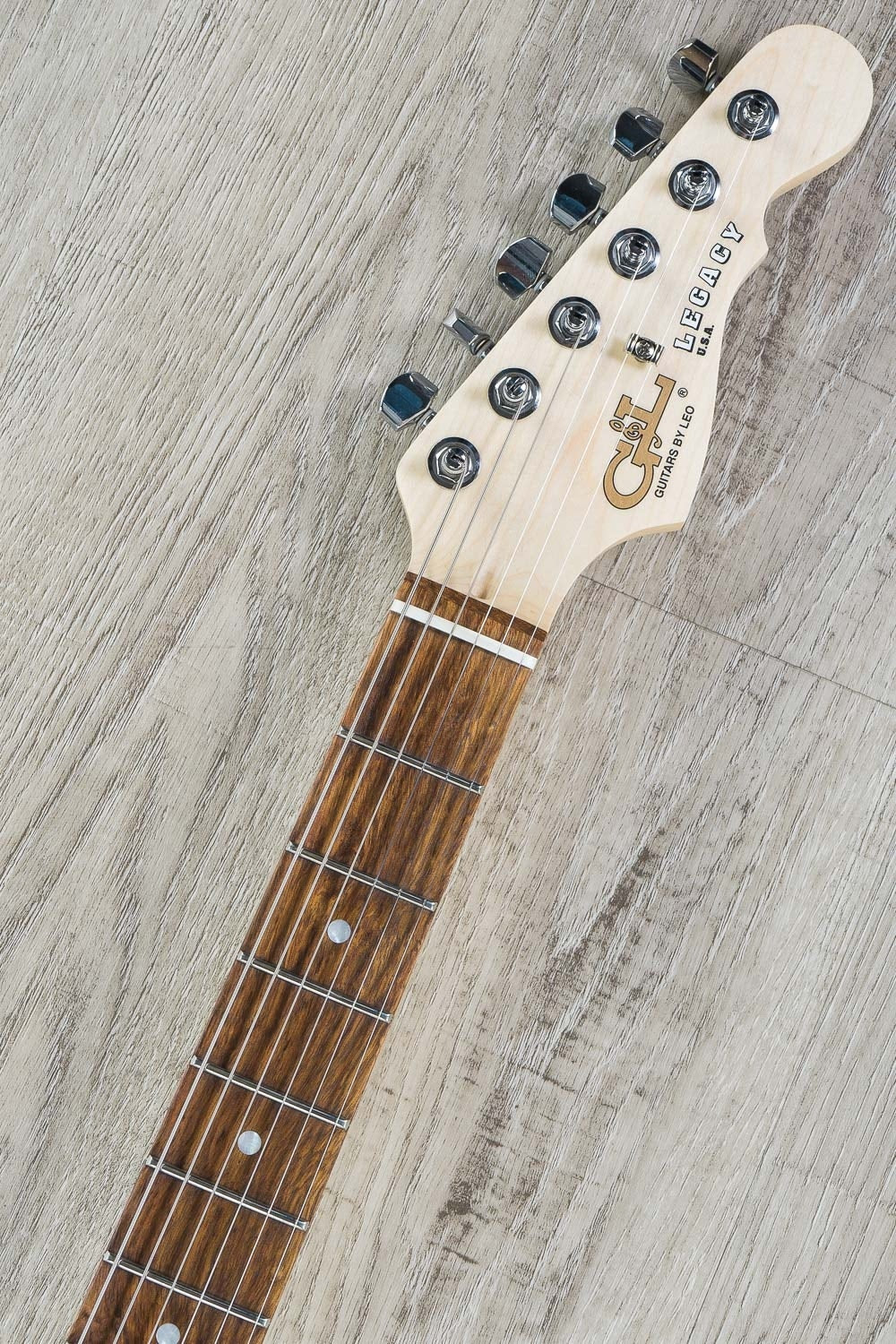 G&L USA Legacy HSS Electric Guitar, Caribbean Rosewood Fingerboard, Hard Case - Shell Pink