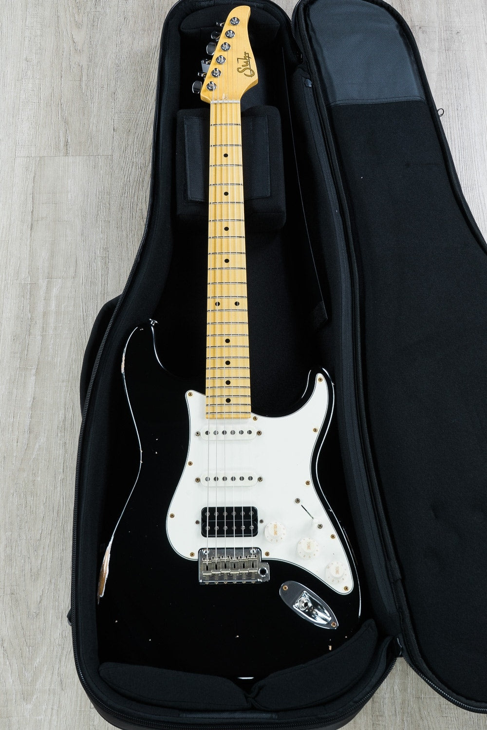 Suhr Classic Antique HSS Electric Guitar, Black, Tinted Maple Fretboard, SSCII Noise Reduction