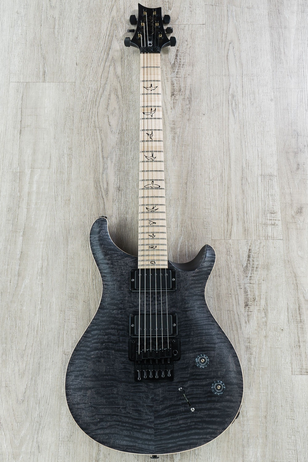 PRS Paul Reed Smith "Floyd" CE24 Limited Edition Dustie Waring Electric Guitar, Pattern Thin, Gig Bag -  Grey Black Satin