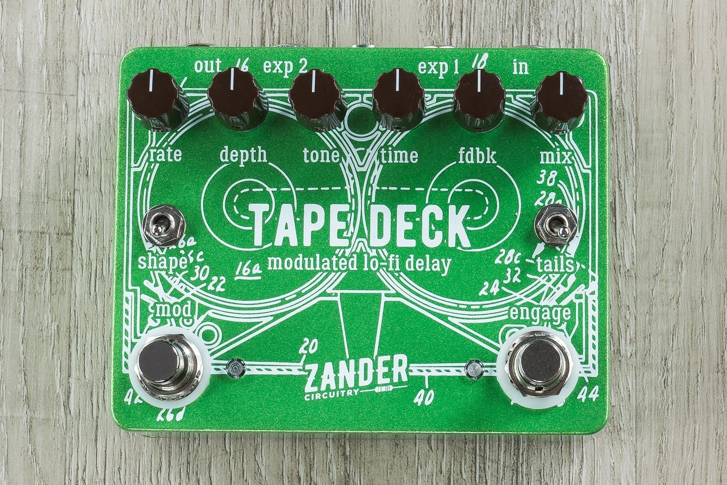 Zander Circuitry Tape Deck Lo-Fi Delay & Modulation Guitar Effects Pedal
