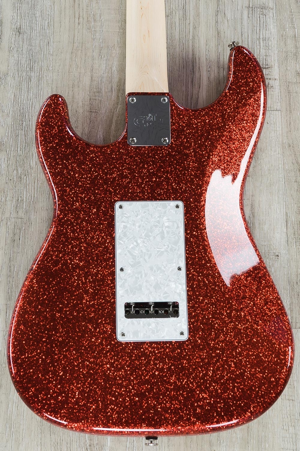 G&L USA S-500 Electric Guitar, Maple Fingerboard, Blue Flake Headstock, Hard Case - Red Metal Flake