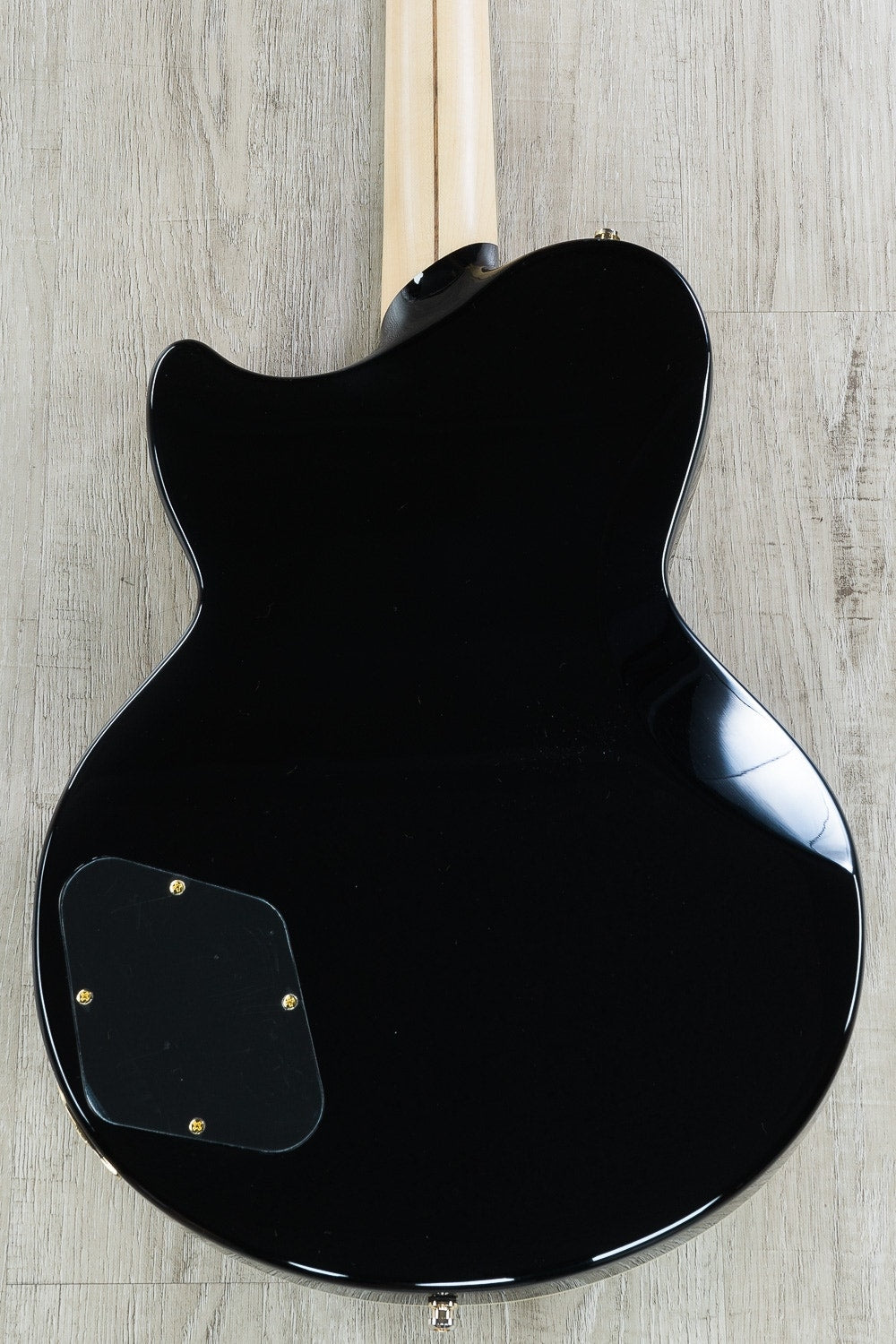 D'Angelico Deluxe Atlantic Solidbody Electric Guitar, Hard Case - Black