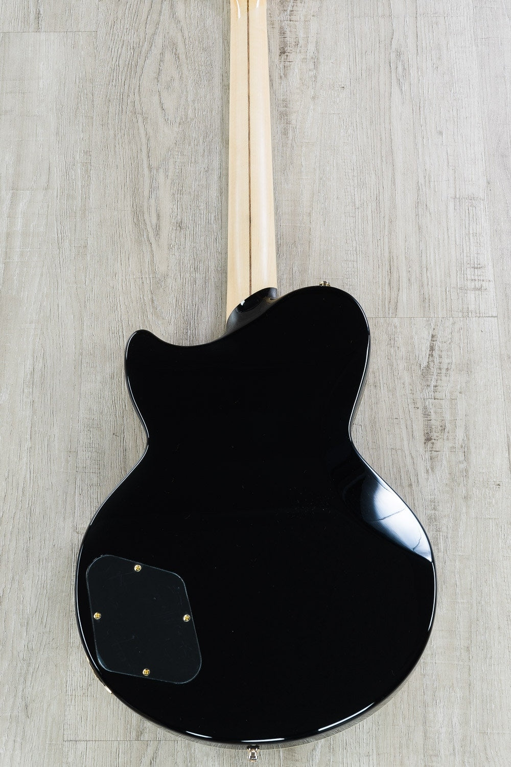 D'Angelico Deluxe Atlantic Solidbody Electric Guitar, Hard Case - Black