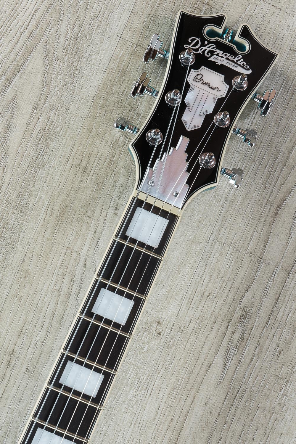 D'Angelico Premier SS Semi-Hollowbody HH Electric Guitar, Stairstep Tailpiece, Gig Bag - Ocean Turquoise