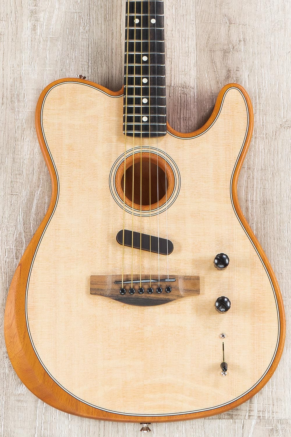 Fender American Acoustasonic Telecaster Acoustic Guitar, Ebony Fingerboard, Natural