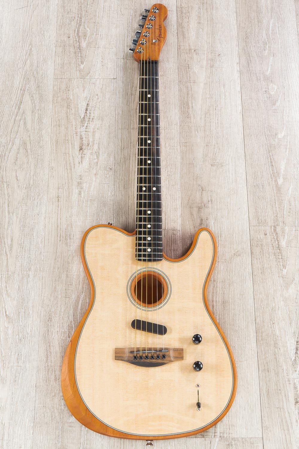 Fender American Acoustasonic Telecaster Acoustic Guitar, Ebony Fingerboard, Natural