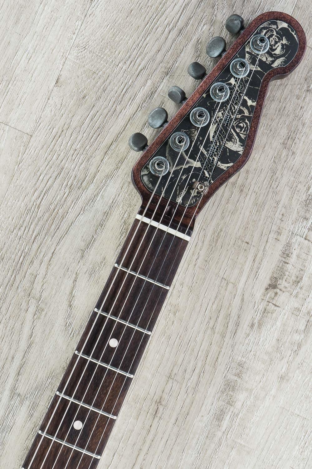 James Trussart Custom Guitars Rust on Cream Roses Pinstripe Deluxe SteelCaster Electric Guitar with Hard Case