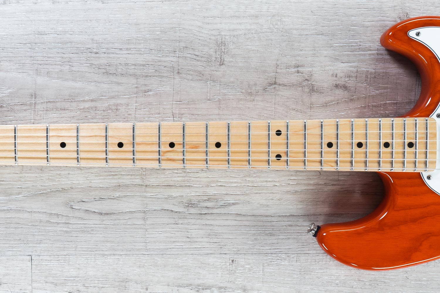 G&L Guitars Fullerton Deluxe Skyhawk Electric Guitar, Maple Fingerboard, Clear Orange