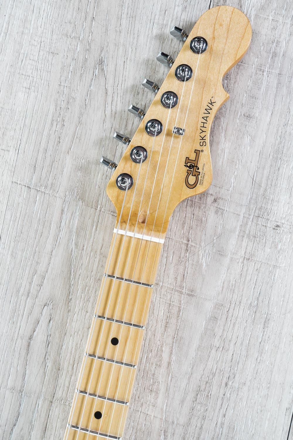 G&L Guitars Fullerton Deluxe Skyhawk Electric Guitar, Maple Fingerboard, Clear Orange