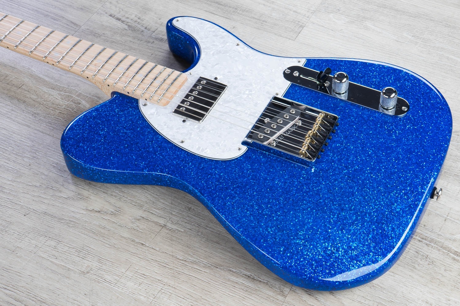 G&L USA ASAT Classic Bluesboy Electric Guitar, Maple Fingerboard, Red Metal Flake Headstock, Hard Case - Blue Metal Flake