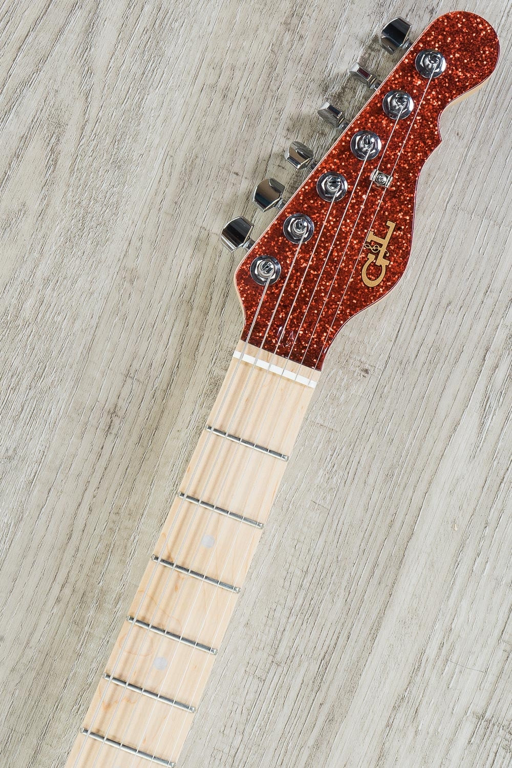 G&L USA ASAT Classic Bluesboy Electric Guitar, Maple Fingerboard, Red Metal Flake Headstock, Hard Case - Blue Metal Flake