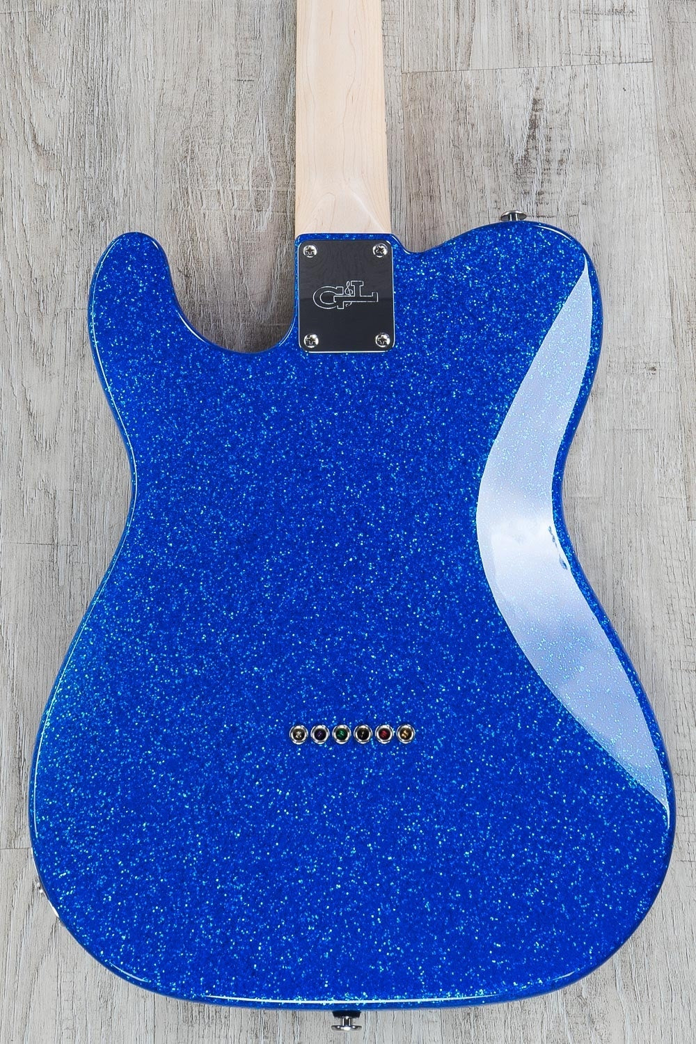 G&L USA ASAT Classic Bluesboy Electric Guitar, Maple Fingerboard, Red Metal Flake Headstock, Hard Case - Blue Metal Flake