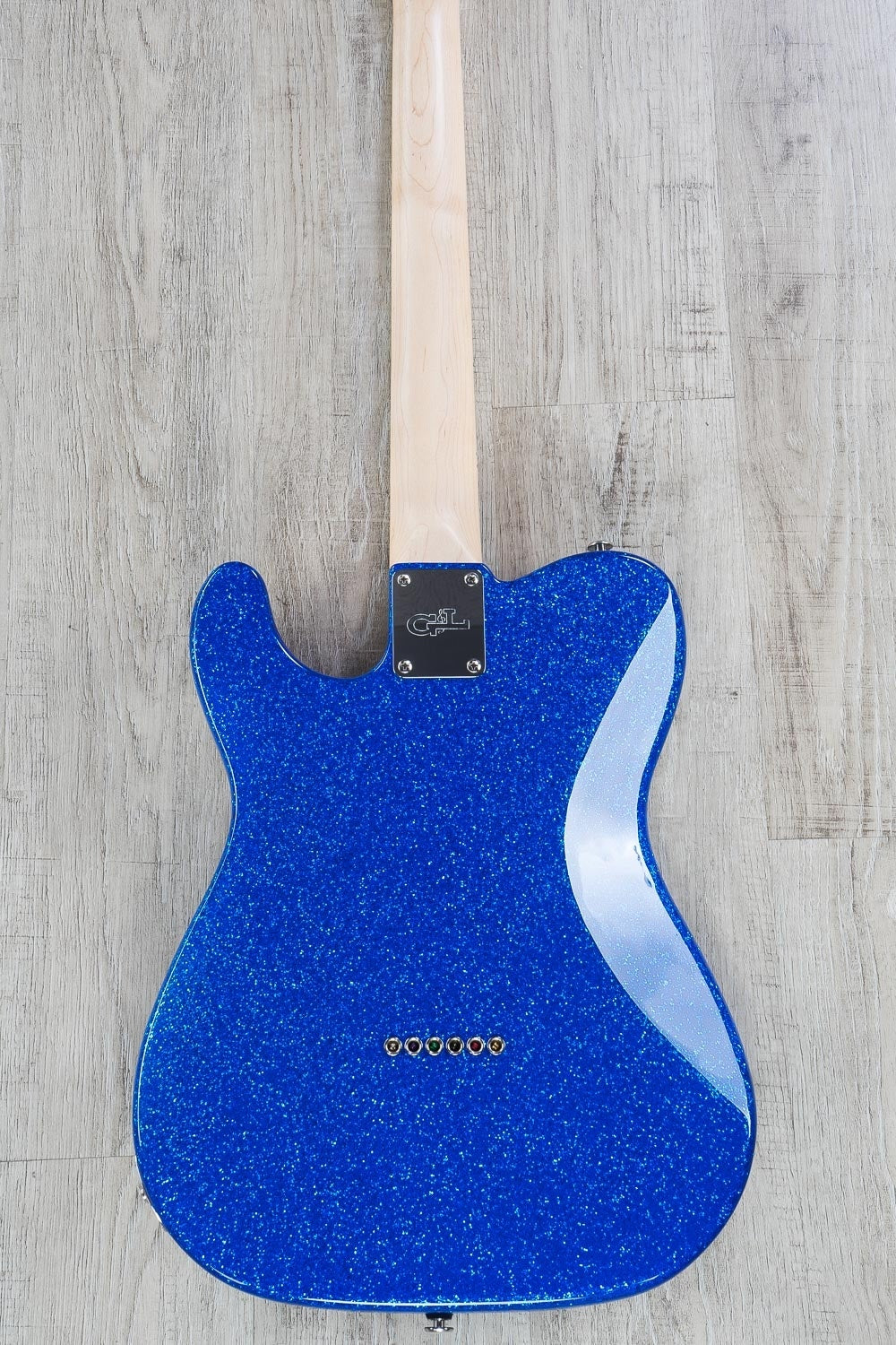 G&L USA ASAT Classic Bluesboy Electric Guitar, Maple Fingerboard, Red Metal Flake Headstock, Hard Case - Blue Metal Flake