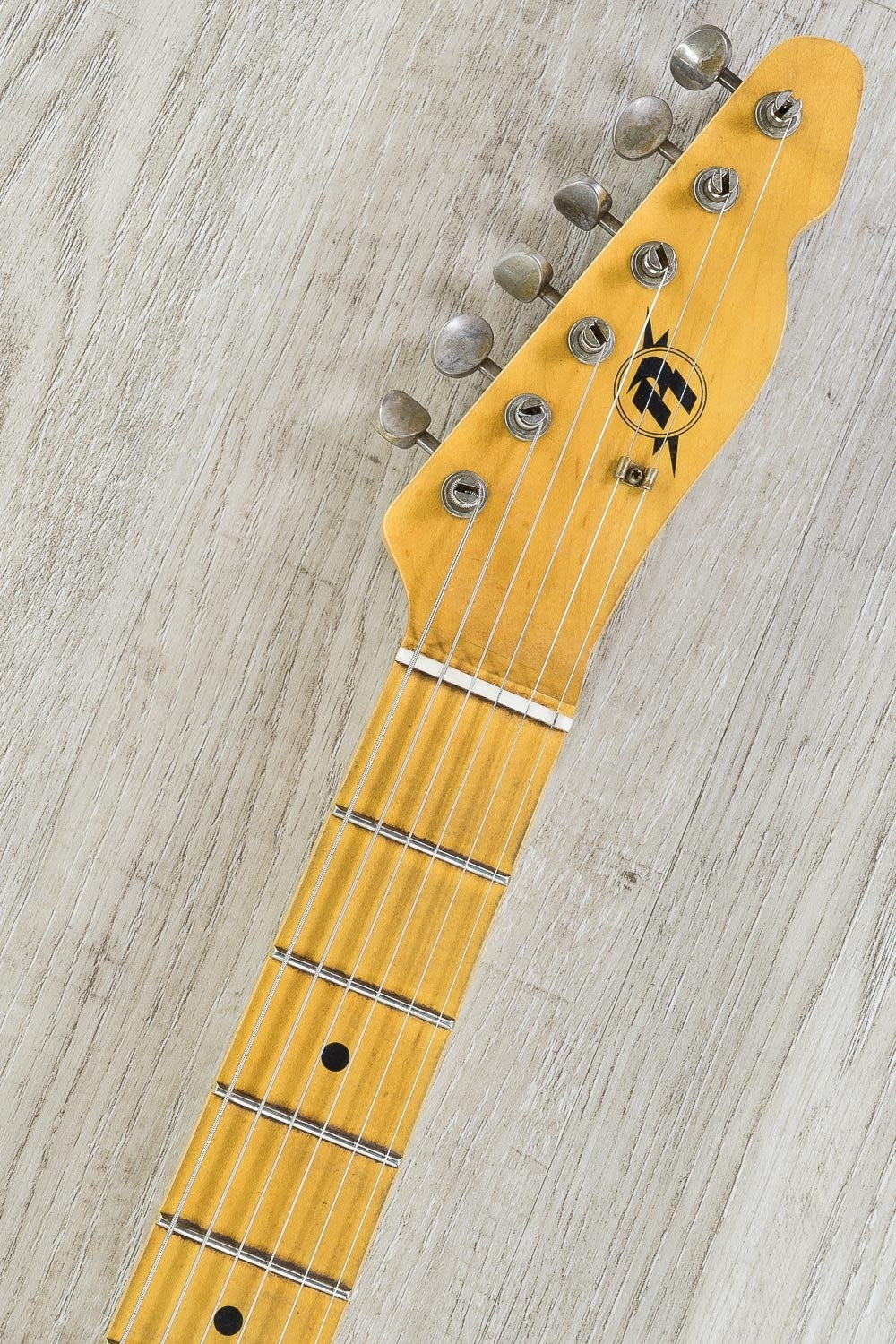 Rock N Roll Relics Jazz Bastard Electric Guitar, Maple Fingerboard, Medium Aged, Hard Case - Two Tone Burst (Tobacco)