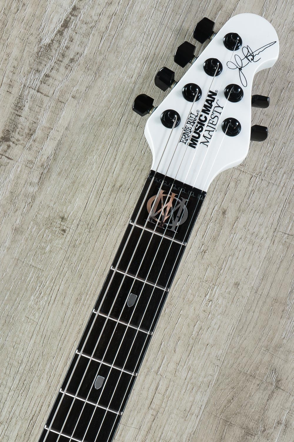 Ernie Ball Music Man John Petrucci Majesty 6-String Electric Guitar, Polished Ebony Fretboard - Glacial Frost