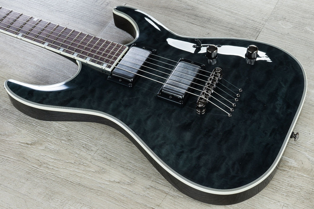 ESP LTD MH-1001NT Electric Guitar, Quilted Maple Top, Rosewood Fingerboard - See Thru Black