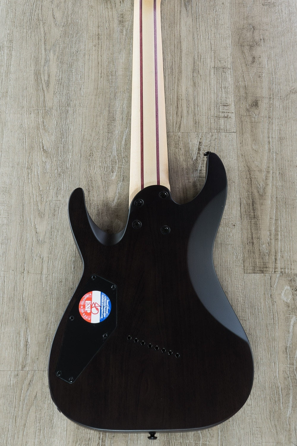 ESP LTD M-1008 Multi-Scale 8-String Electric Guitar, Flamed Maple Drop Top - See Thru Satin Black