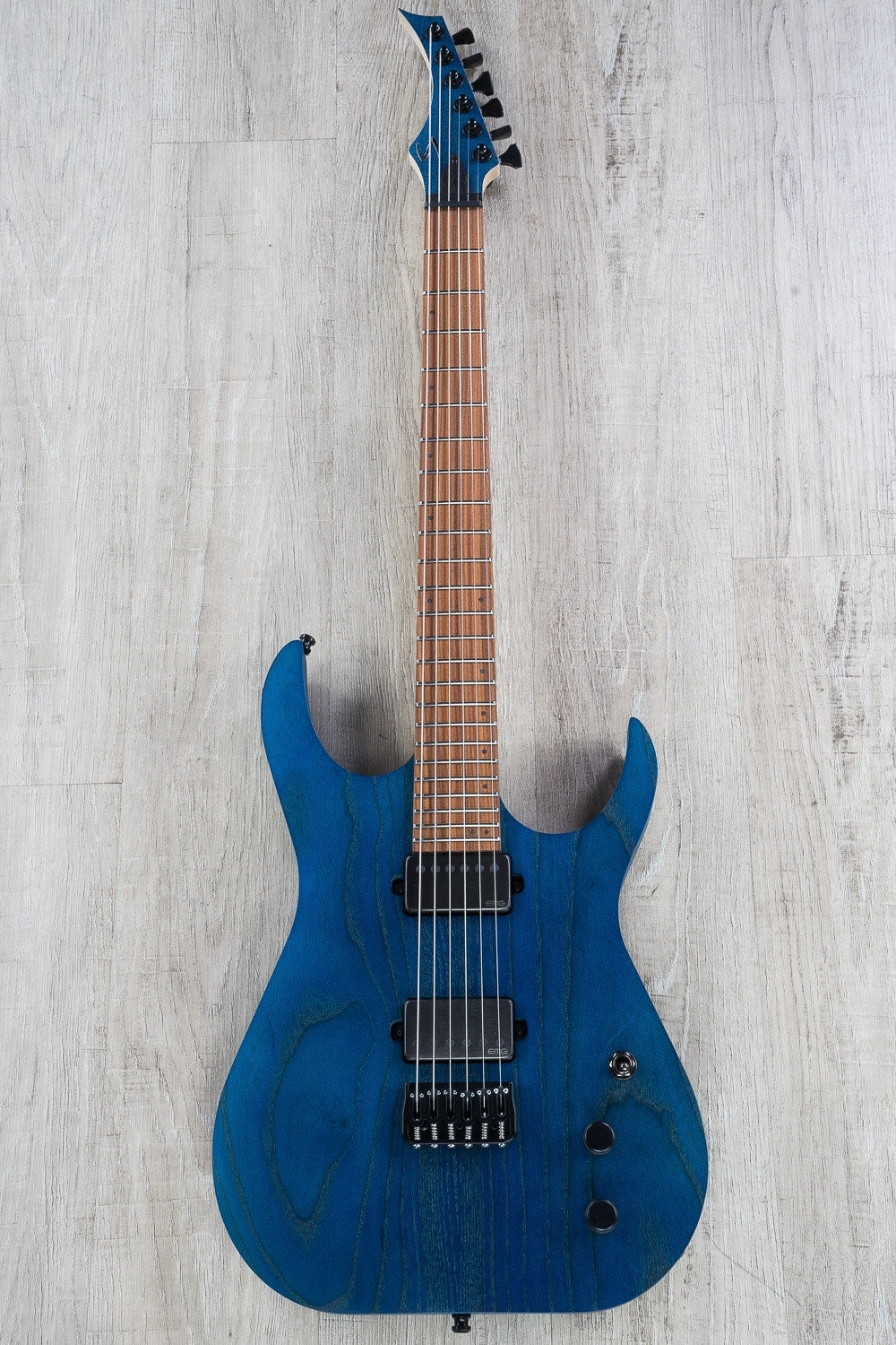 Skervesen Mirage 6 Electric Guitar, Rosewood Santos Fretboard, Hard Case - Blue
