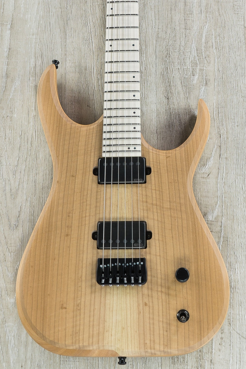 Skervesen Raptor 6 Electric Guitar, Figured Walnut Top, Khaya Mahogany Body, Hard Case - Natural