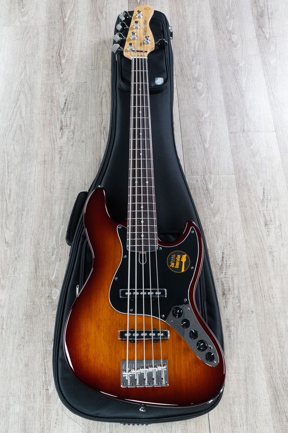 Sire Marcus Miller 2nd Generation V3 5-String Bass Guitar, Tobacco Sunburst w/ Bag