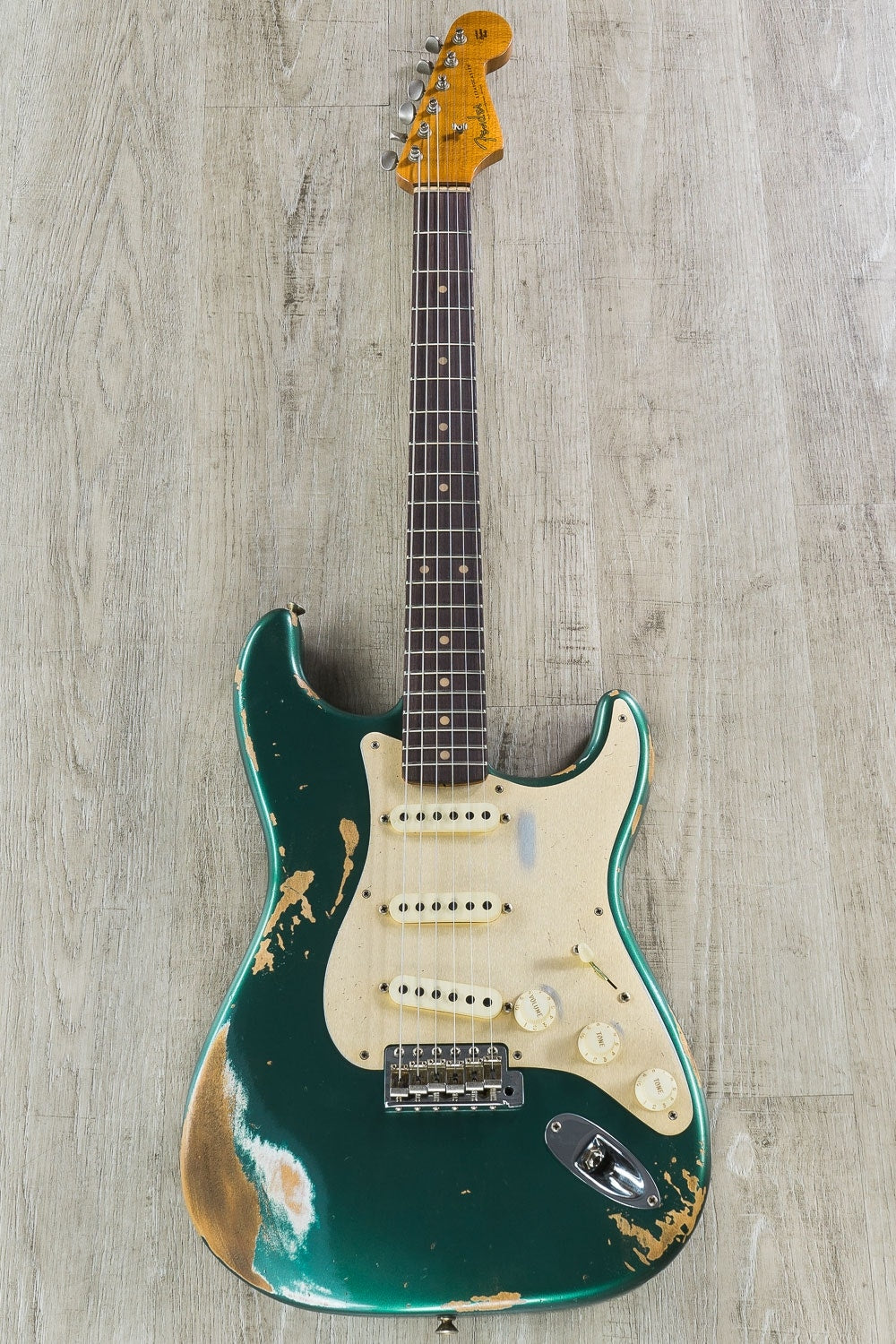 Fender Custom Shop Limited Edition '59 Stratocaster Heavy Relic Electric Guitar, Rosewood Fingerboard - Aged Sherwood Green Metallic