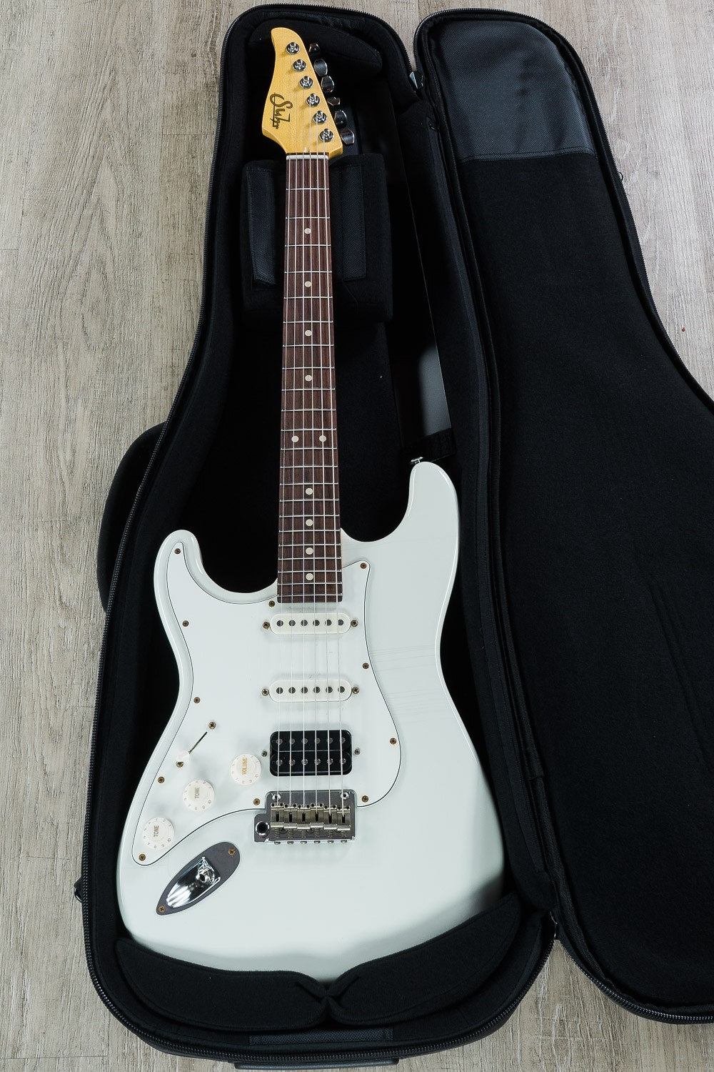 Suhr Classic Antique Pro HSS Left-Handed Electric Guitar, Indian Rosewood Fingerboard, Deluxe Gig Bag - Olympic White