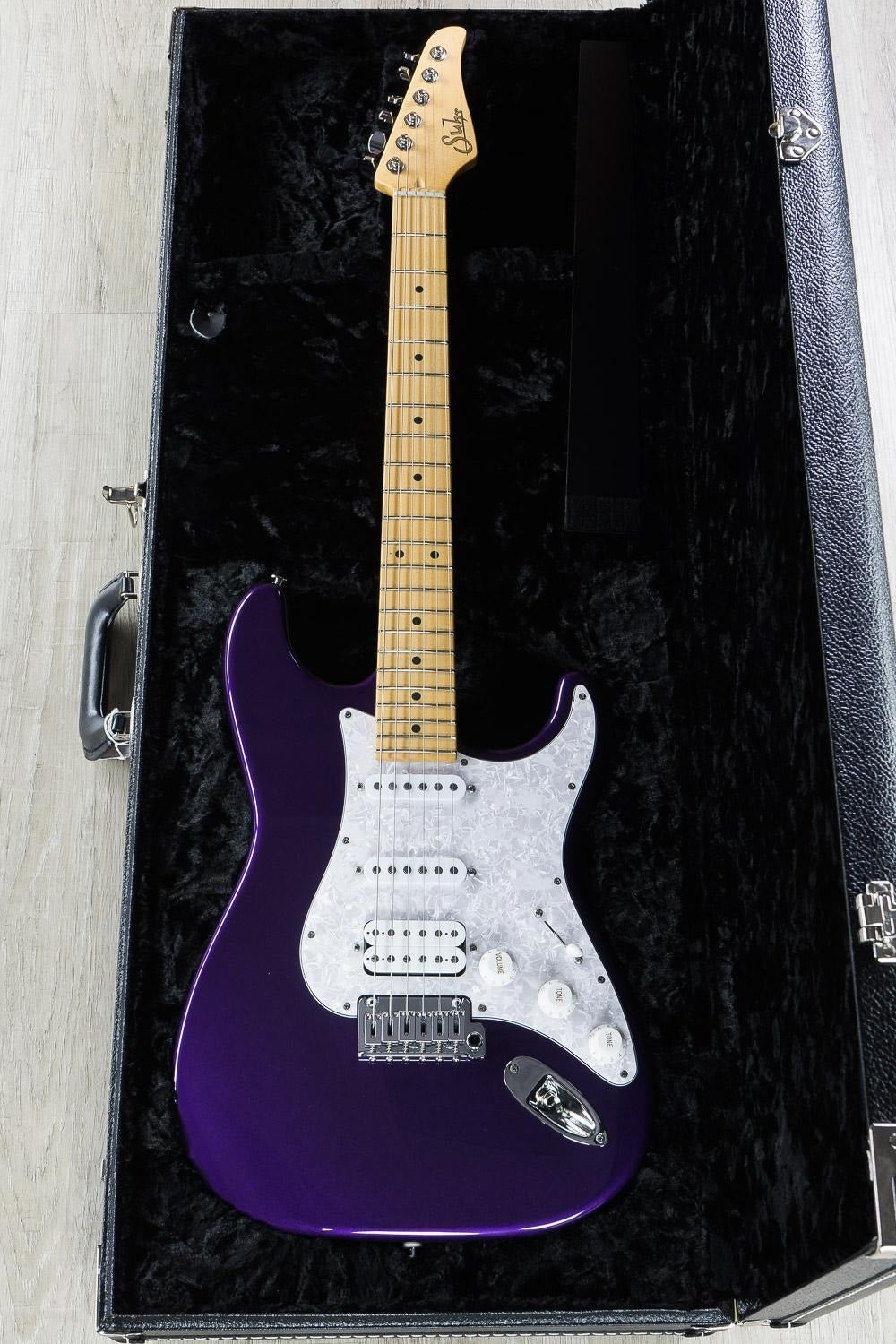 Suhr Classic HSS Electric Guitar, Maple Fingerboard, Hard Case - Candy Cobalt Purple