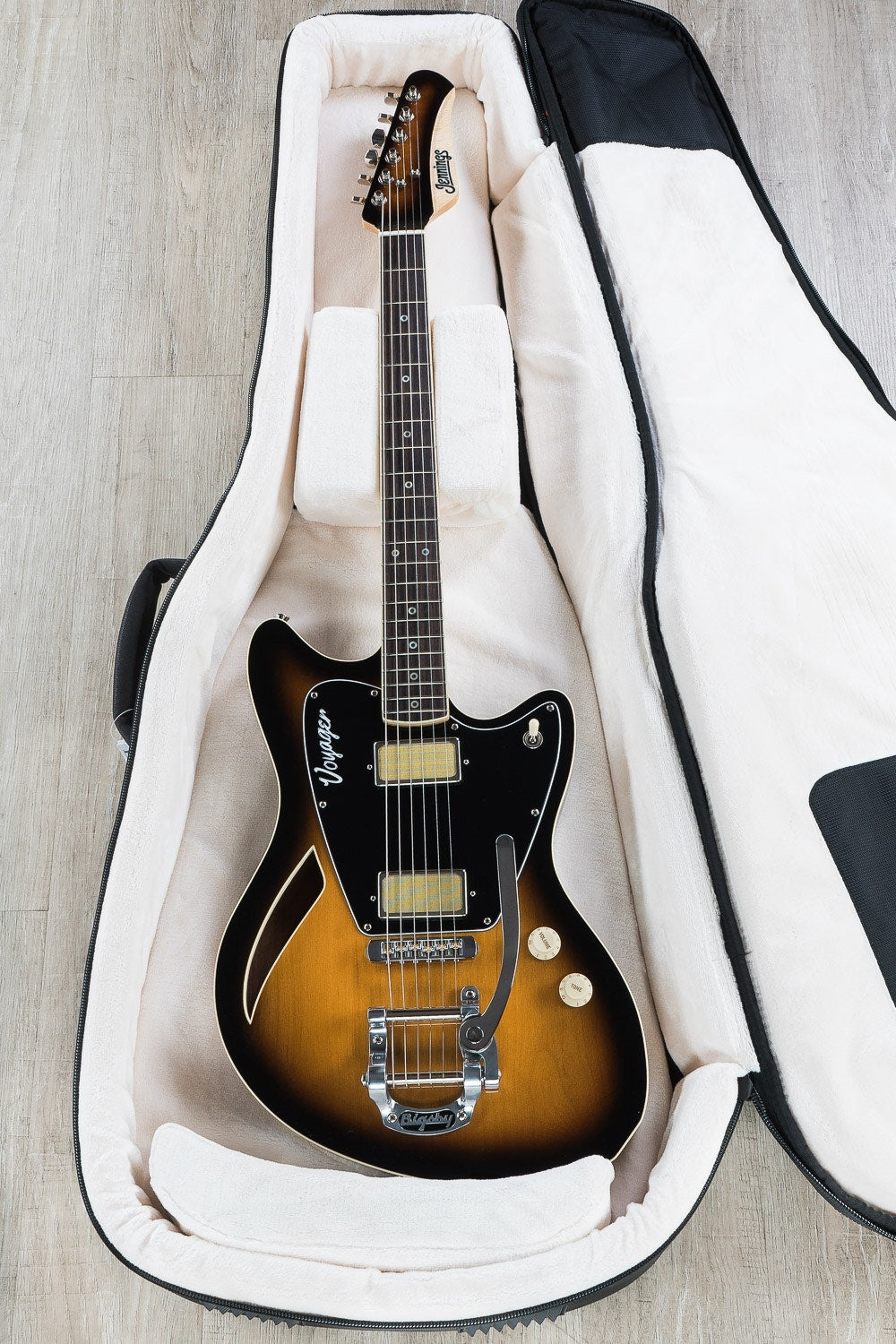 Jennings Voyager Electric Guitar, Rosewood Fretboard, Bigsby with Roller Bridge - Sunburst