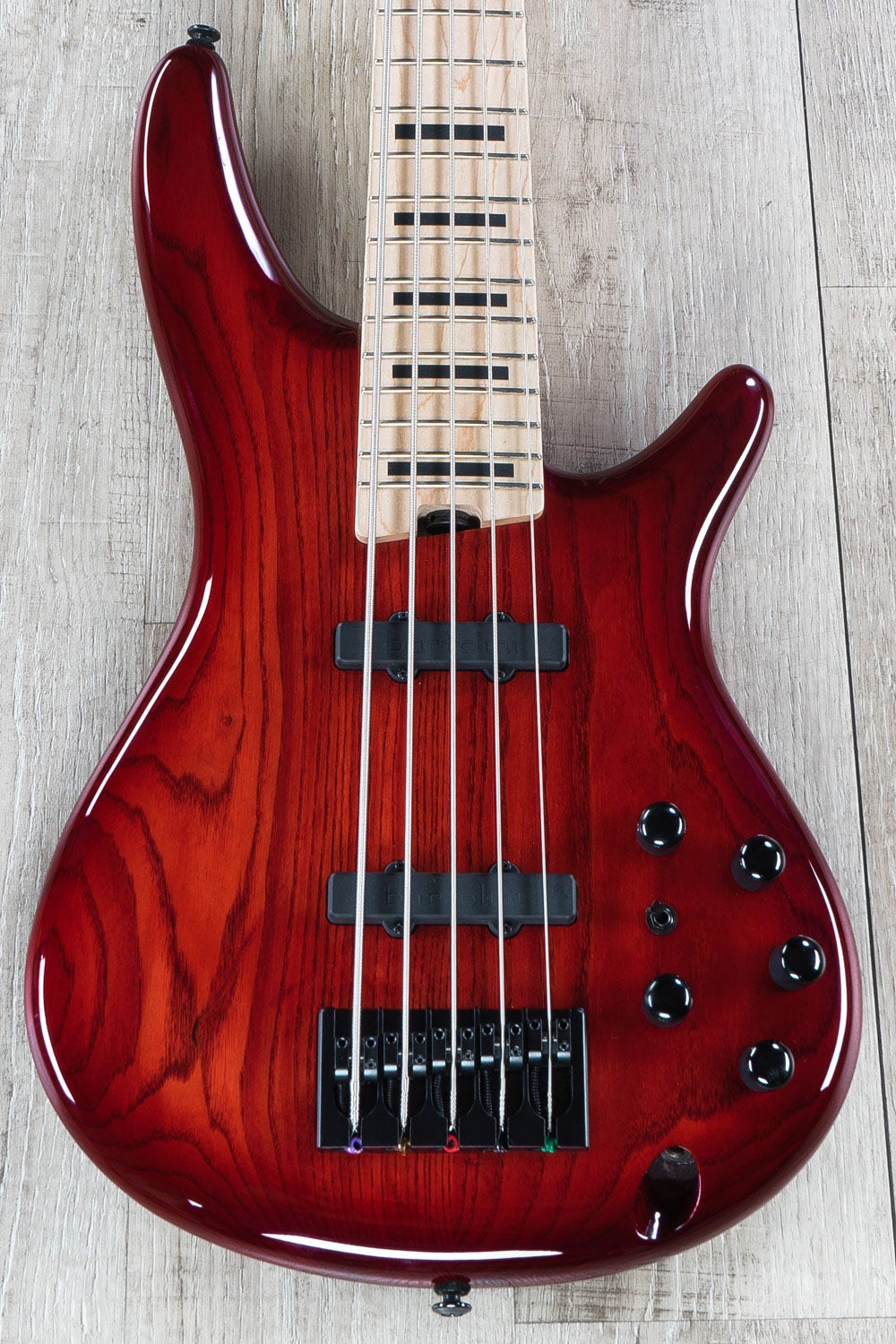Ibanez ANB205 Adam Nitti Bass Guitar, Maple Fretboard, Transparent Wine Red Burst