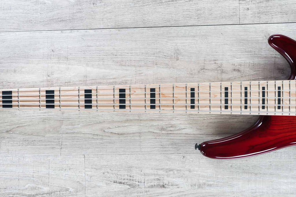 Ibanez ANB205 Adam Nitti Bass Guitar, Maple Fretboard, Transparent Wine Red Burst