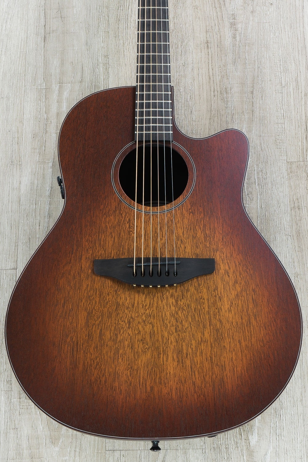 Ovation American SX Series Main Street Acoustic-Electric Guitar, Deep Contour Cutaway, Hard Case - Mahogany Burst