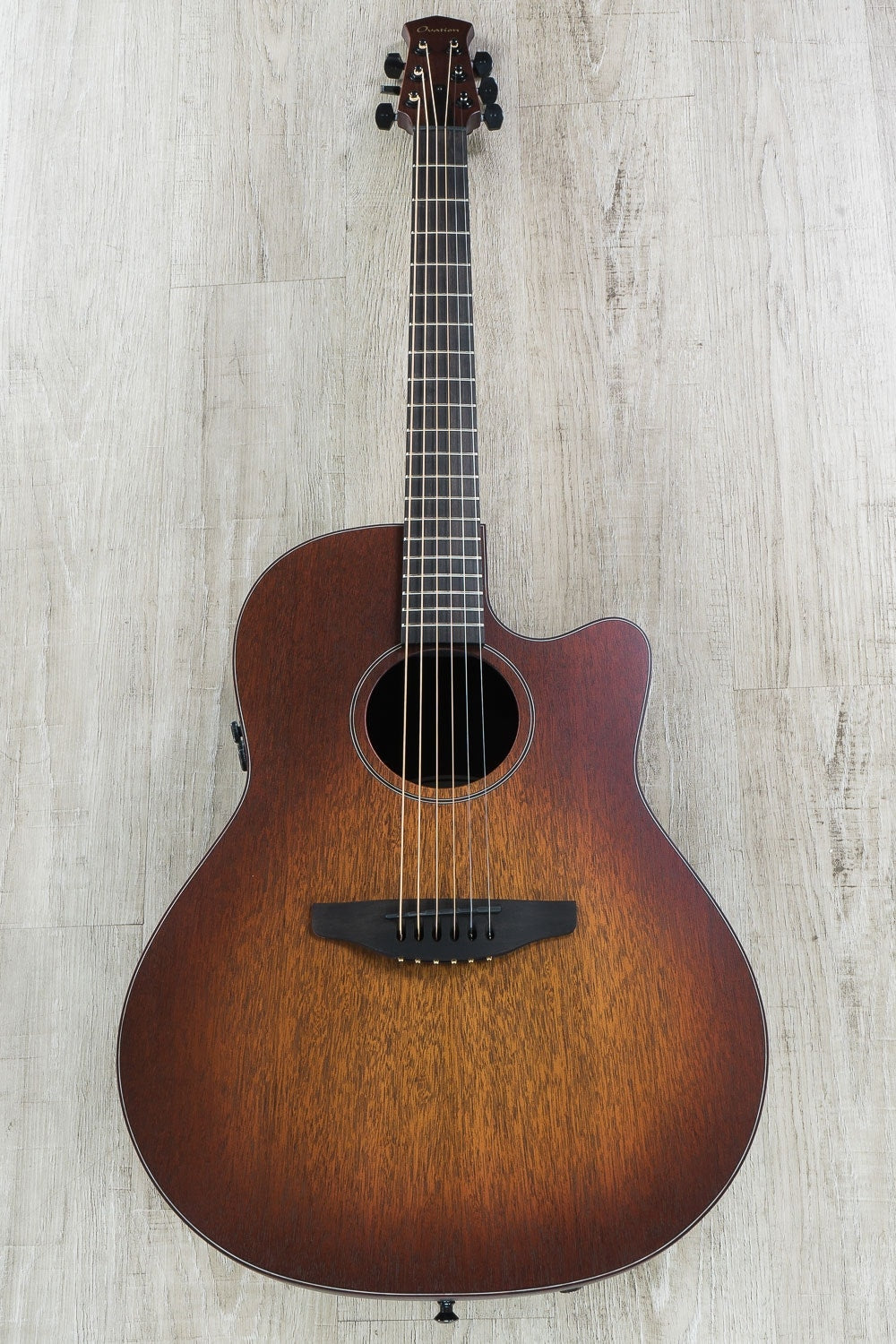 Ovation American SX Series Main Street Acoustic-Electric Guitar, Deep Contour Cutaway, Hard Case - Mahogany Burst